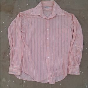 Vintage 1970s Orange and White disco shirt